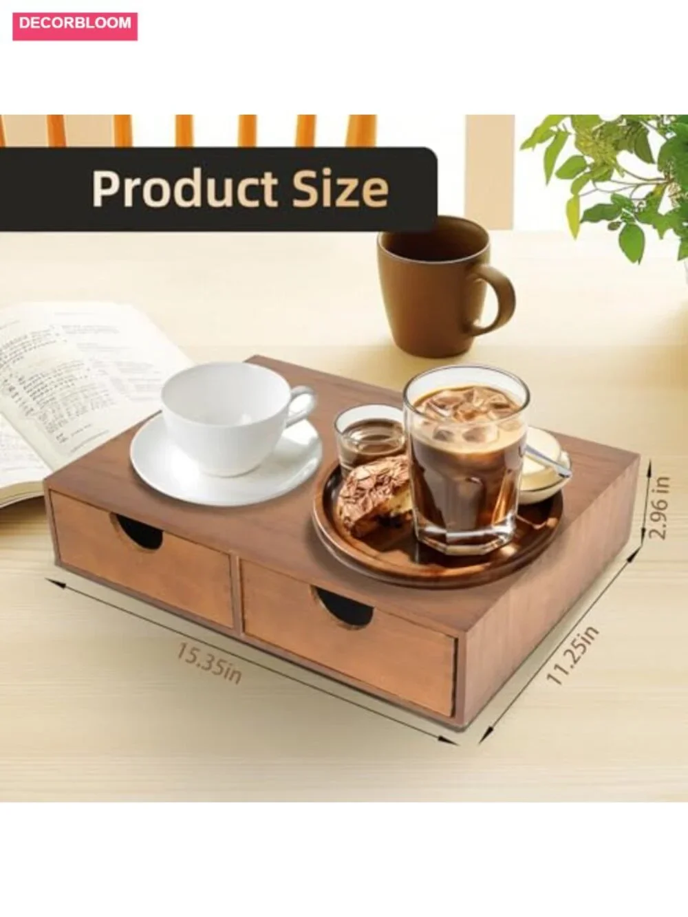 Wooden Coffee Pod Holder Drawer with Silicone Non-Slip Pad, 30 Pod Capacity
